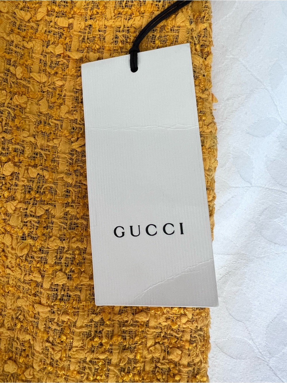 GUCCI Mustard Tweed Mini Skirt with Black Horsebit Waist - Picture 4 of 12